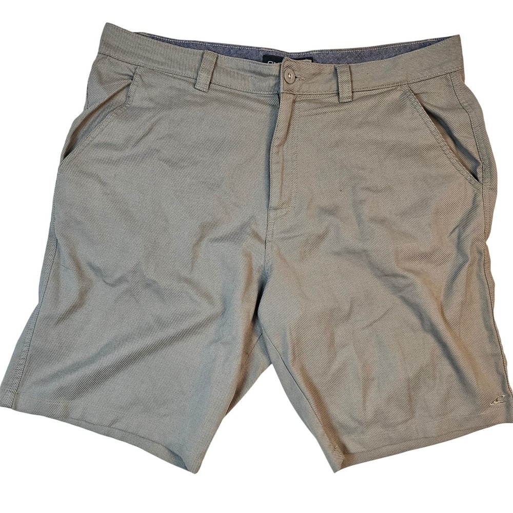 ONeill Mens Hybrid Walk Shorts Khaki Tan Stretch Size 36 Water to Land